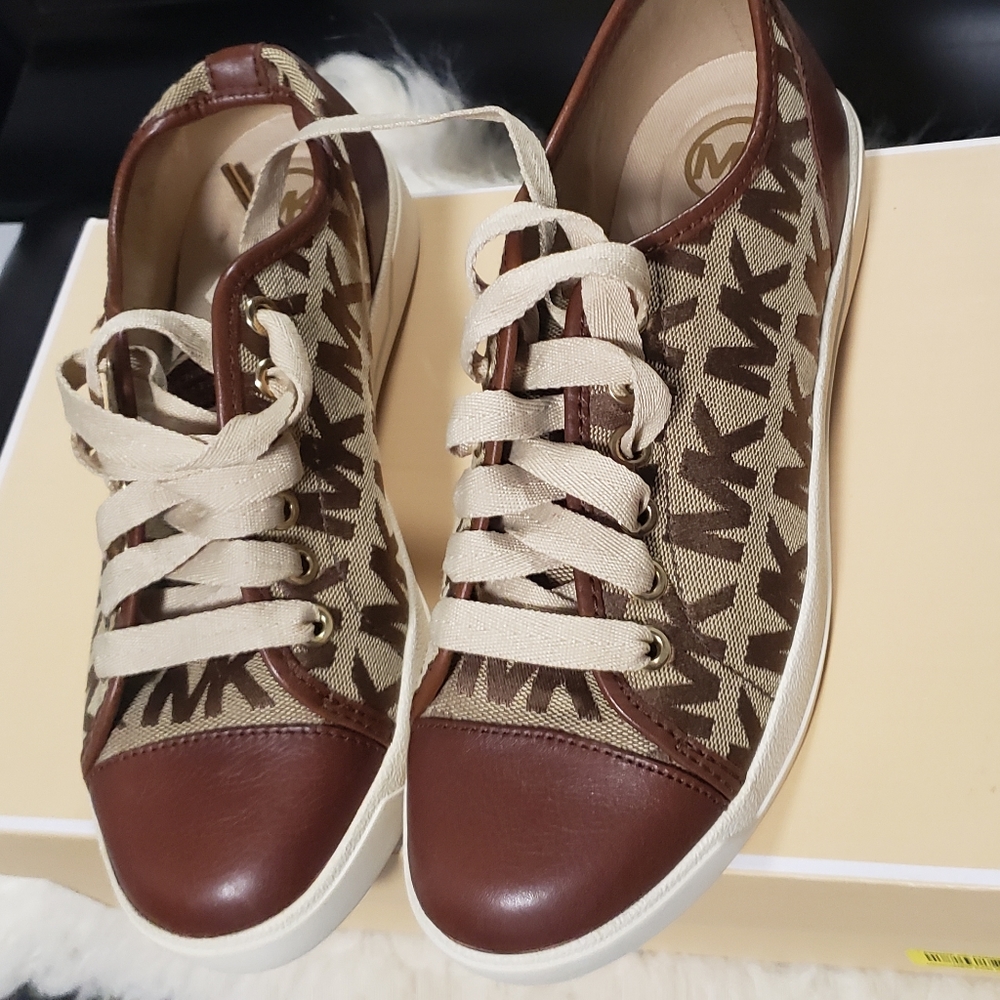 Michael Kors golds Sneakers 6M textile leather - Picture 2 of 8